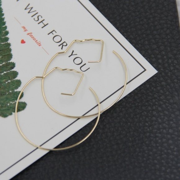 Minimalist Face Portrait Hoop Earrings - Picture 2 of 5